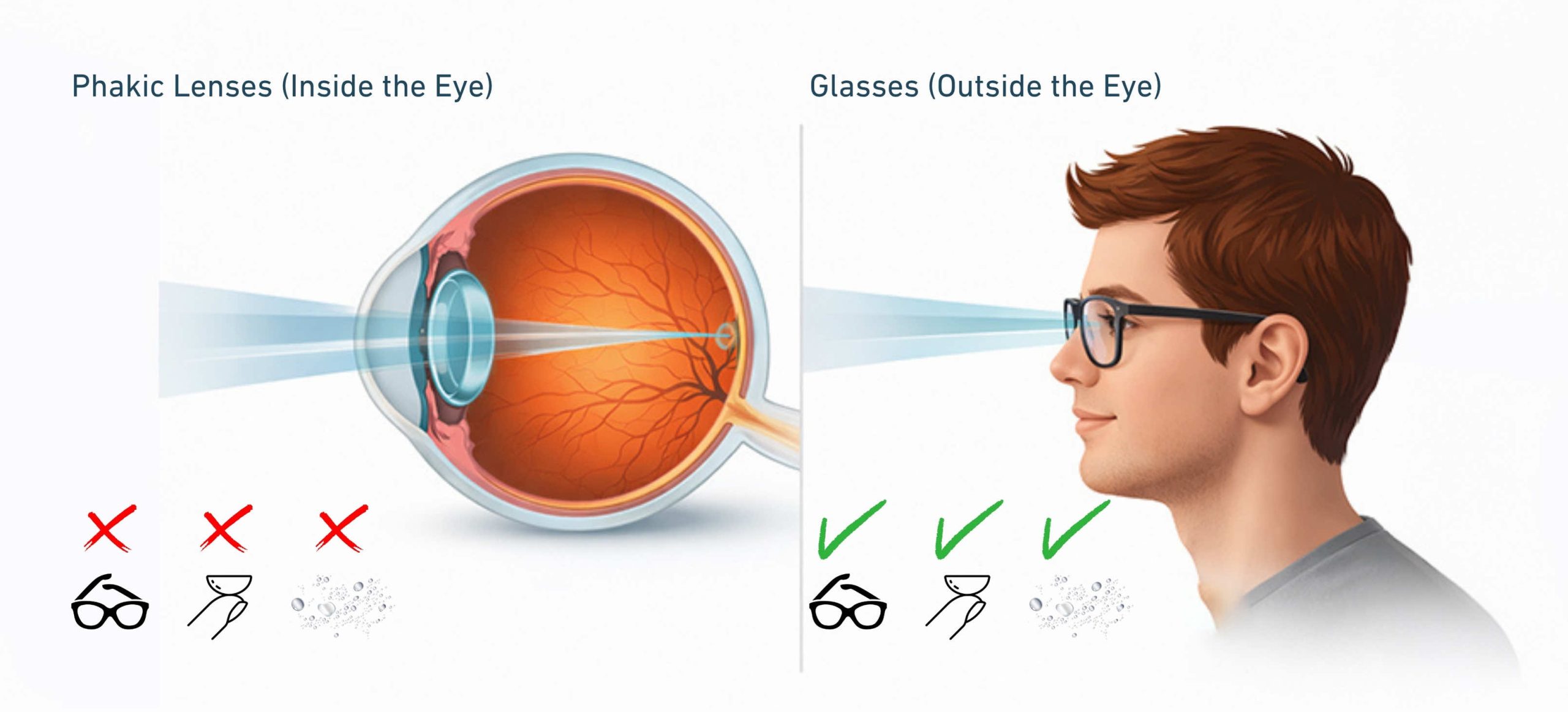 Visual Differences Between Phakic Lenses and Glasses
